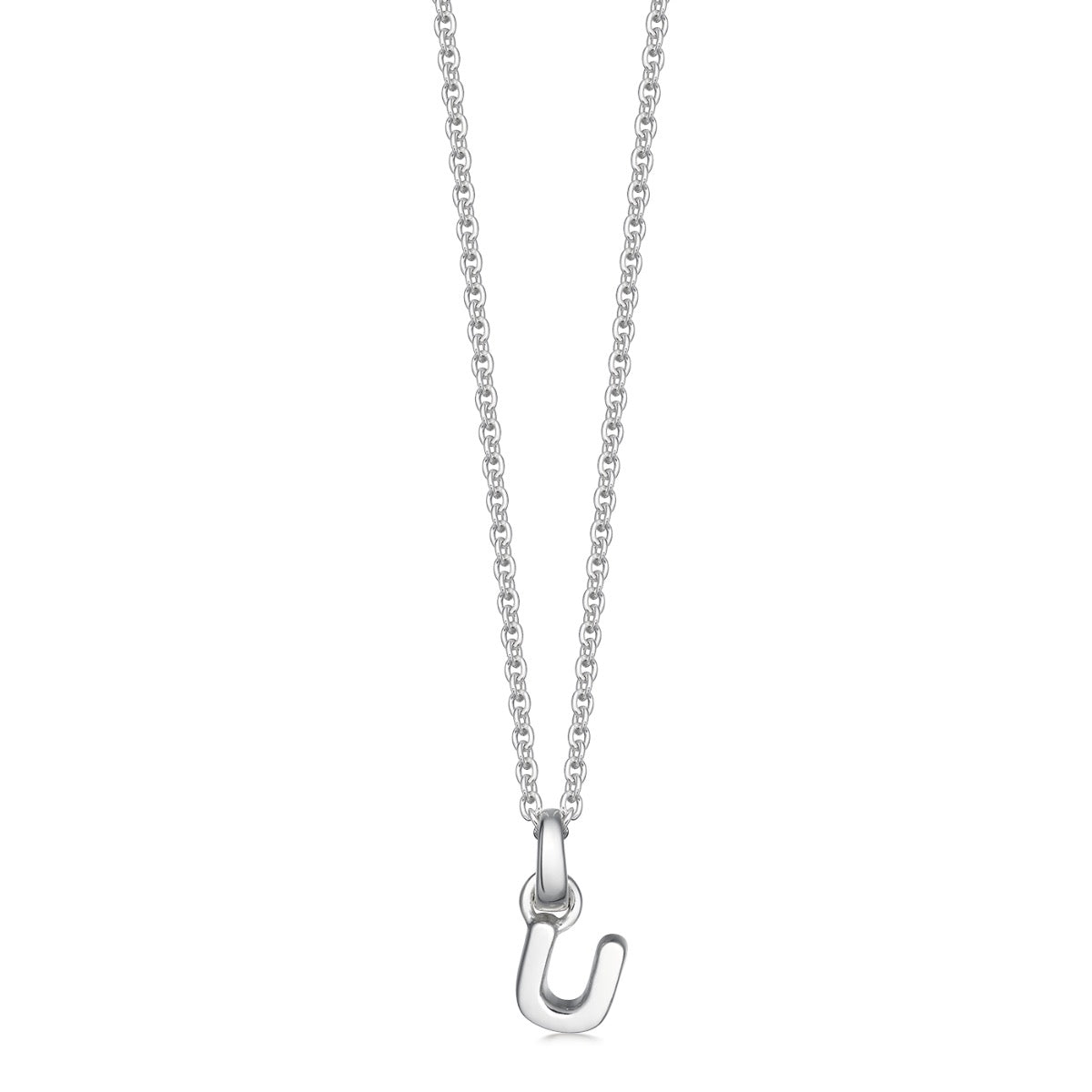 Mini Silver Letter U Initial Necklace | Hersey & Son Silversmiths