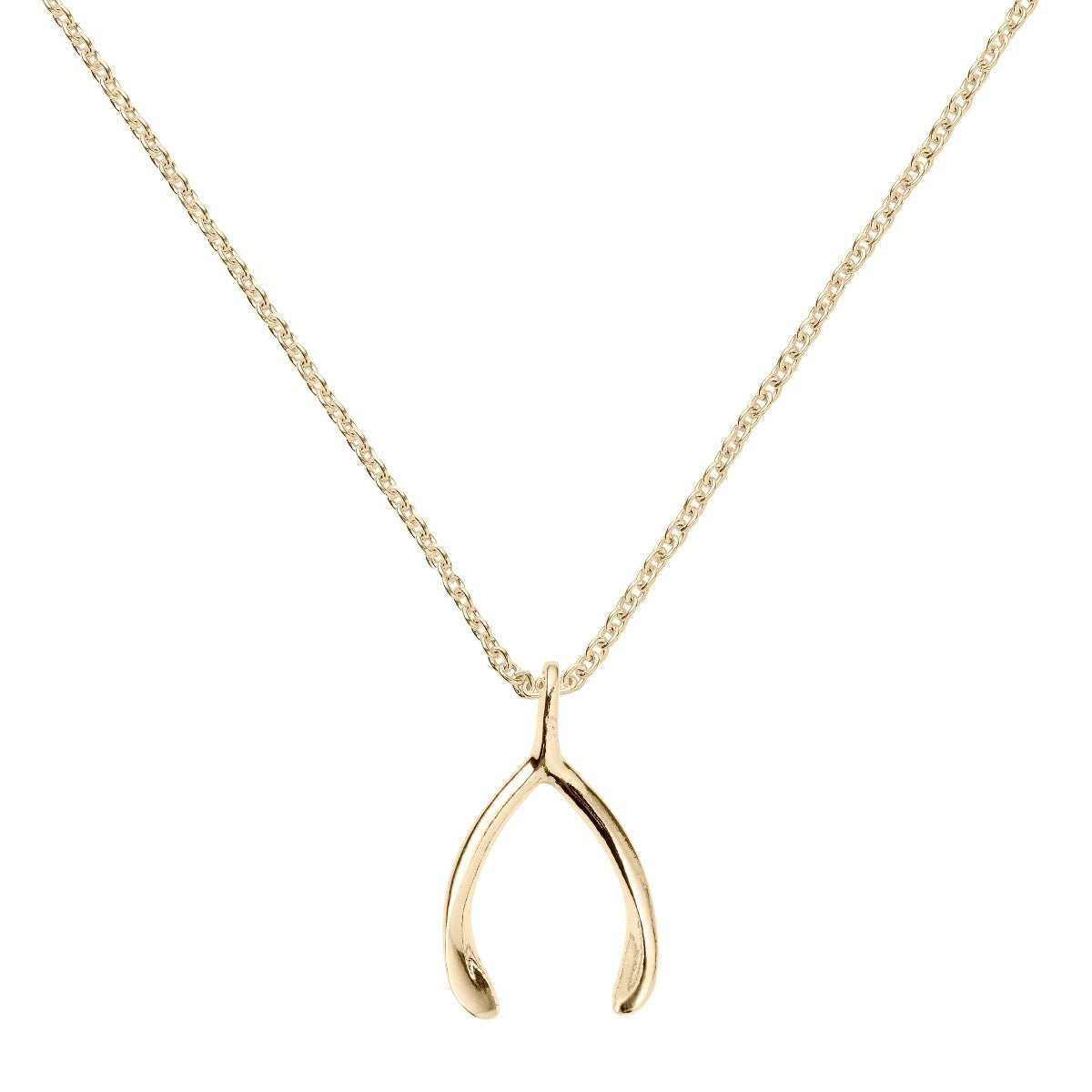 Yellow Gold Wishbone Pendant | Hersey & Son Silversmiths