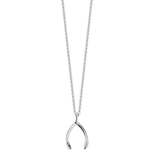 Silver Wishbone Charm Pendant Necklace | Hersey & Son Silversmiths