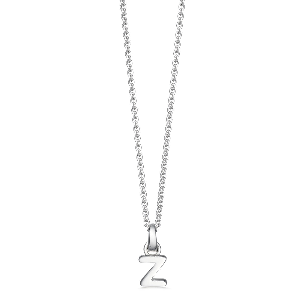 Mini Silver Letter Z Necklace Pendant | Hersey & Son Silversmiths