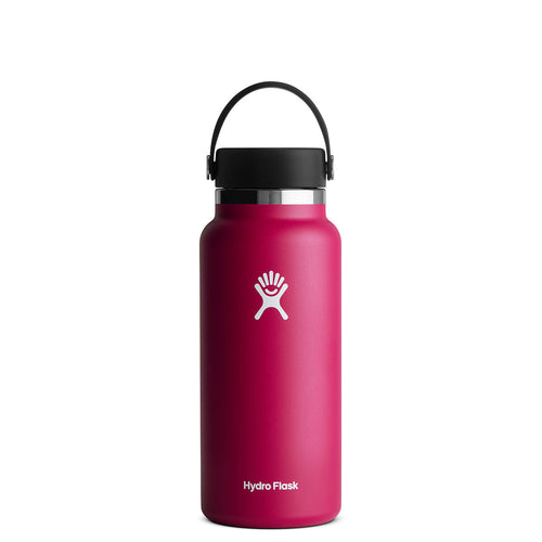 Hydro Flask Wide Mouth Bottle Black with NASA Worm Logo