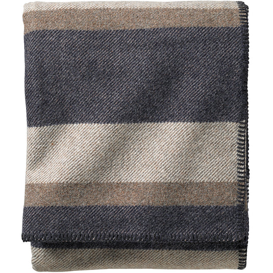 Pendleton Eco-Wise Midnight Navy Stripe Washable Wool Blanket
