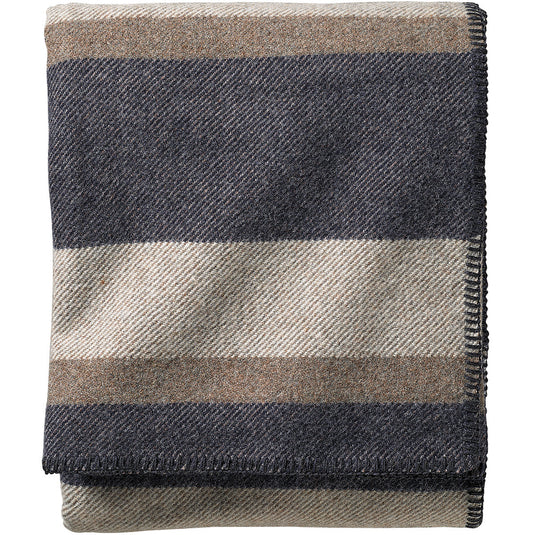 Pendleton Eco Wise Midnight Navy Stripe Washable Wool Blanket