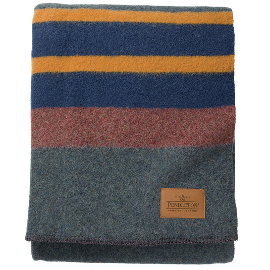 Pendleton Carico Lake/Stripe Organic Cotton Throw Gift Pack