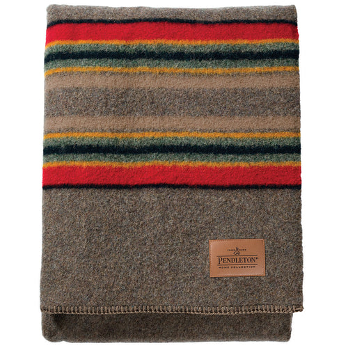 Pendleton Yakima Camp Mineral Umber Wool Blanket, Throw | Made in