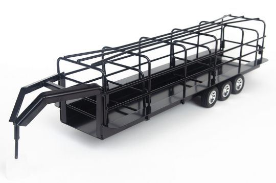 #200849 1/16 Black Gooseneck Triple Axle Long Trailer with Split Gates