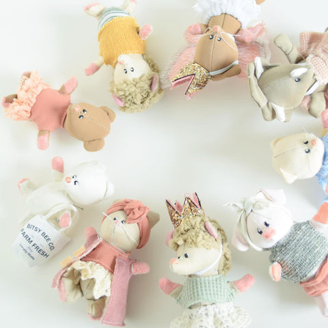 Circle of handmade toys.