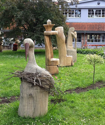 Wooden sculpture garden in Kuldīga