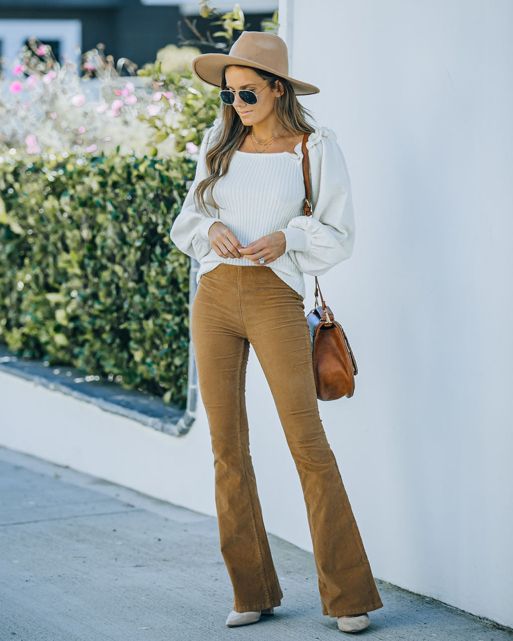 Sophie High Rise Bell Bottom Corduroy Pants - Camel - FINAL SALE – Orro ...