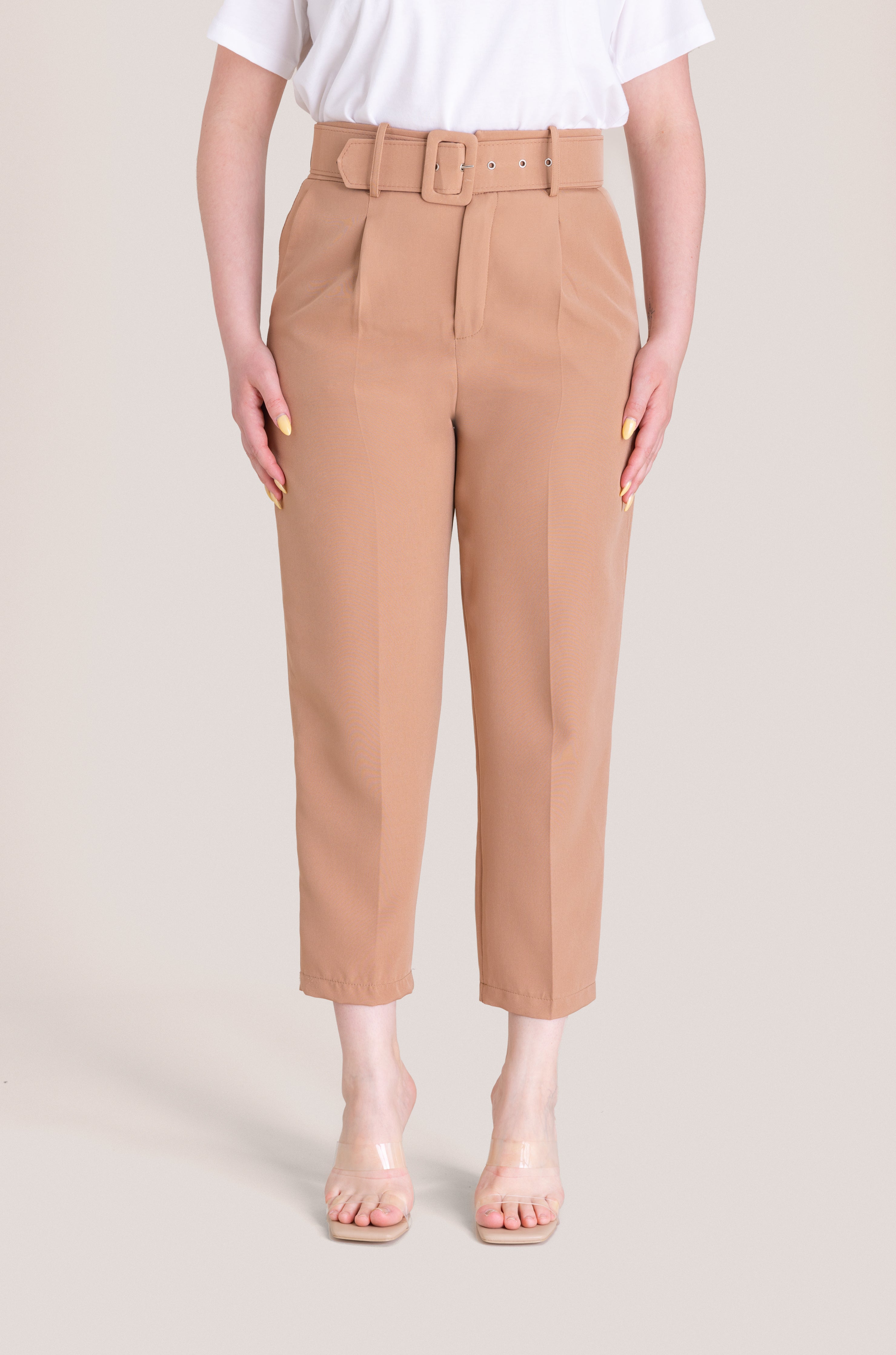 Tall Pink Belted High Waisted Pants – TJL Collection
