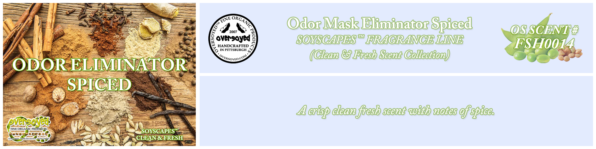 Odor Mask Eliminator Spiced Handcrafted Products Collection