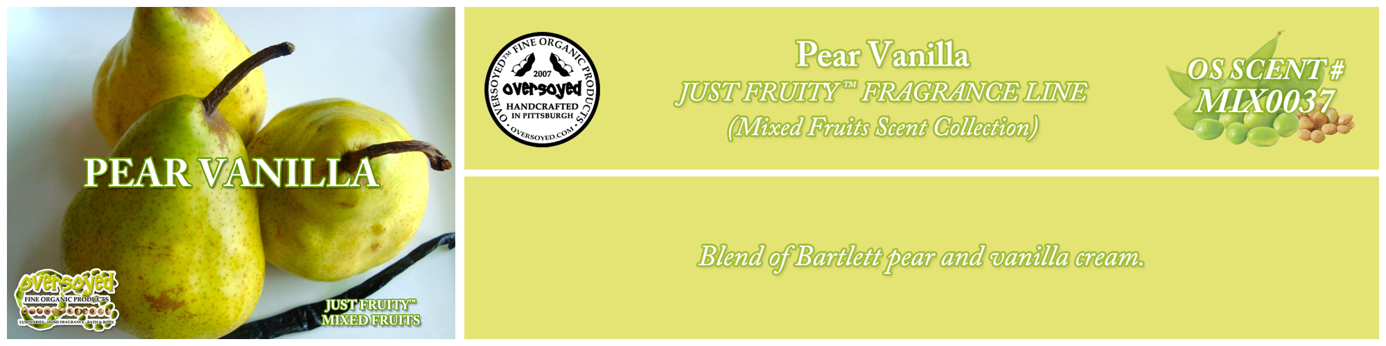 Pear Vanilla Handcrafted Products Collection