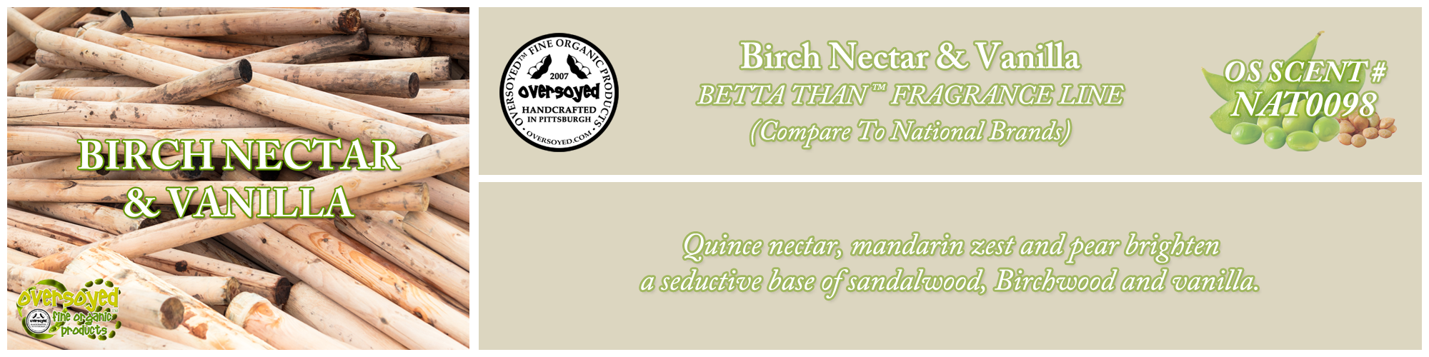 Birch Nectar & Vanilla Handcrafted Products Collection
