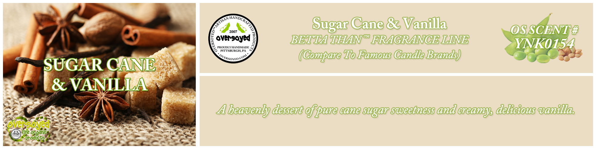 Sugar Cane & Vanilla Handcrafted Products Collection