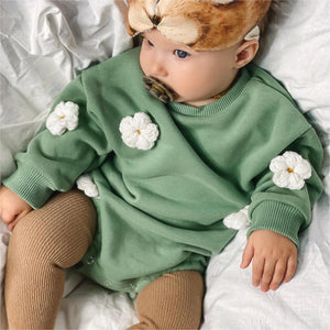 Applique Long Sleeve Sweatshirt Romper - Koko Krush Kid