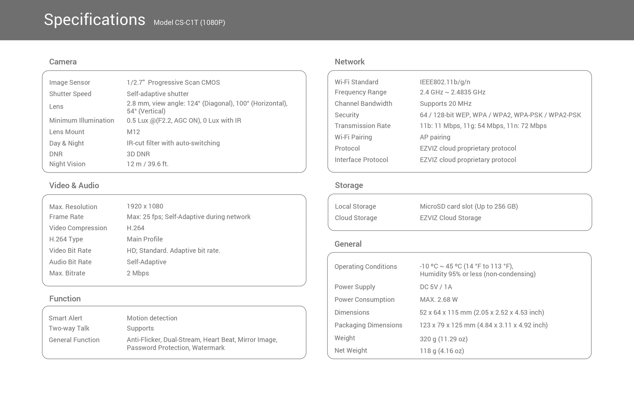 Ezviz C1T Smart Home Camera Overview