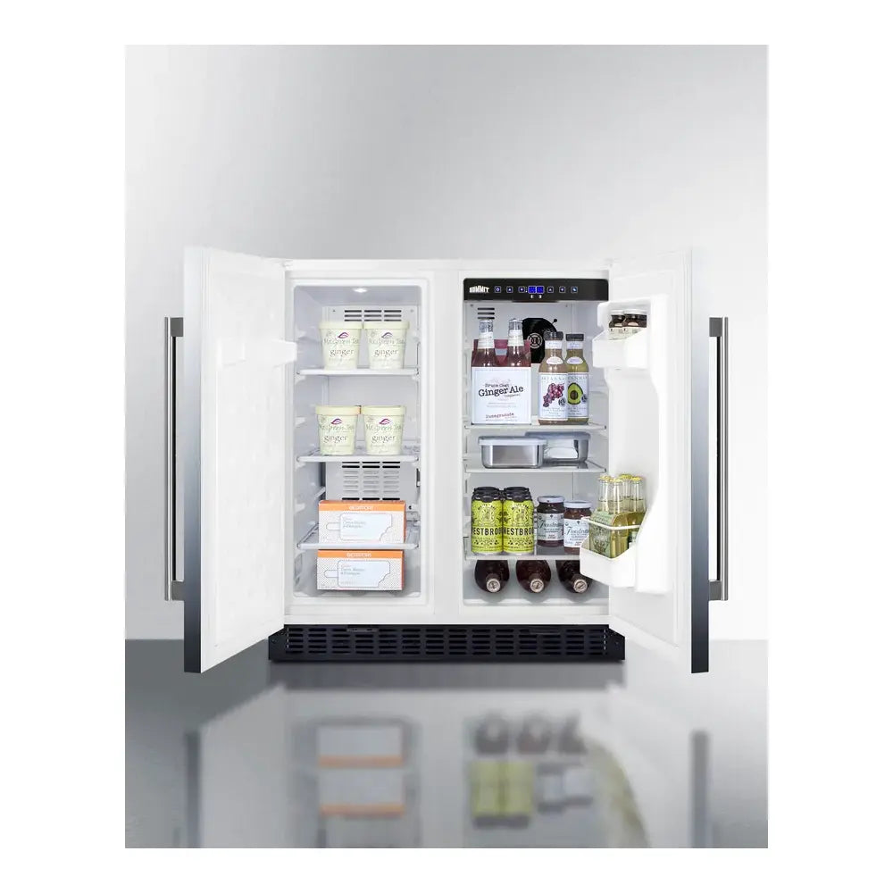 Summit FFRF3075WSS 30 inch Compact French Door Refrigerator-Freezer with 5.4 cu. ft. Capacity, LED Lighting, Sabbath Mode