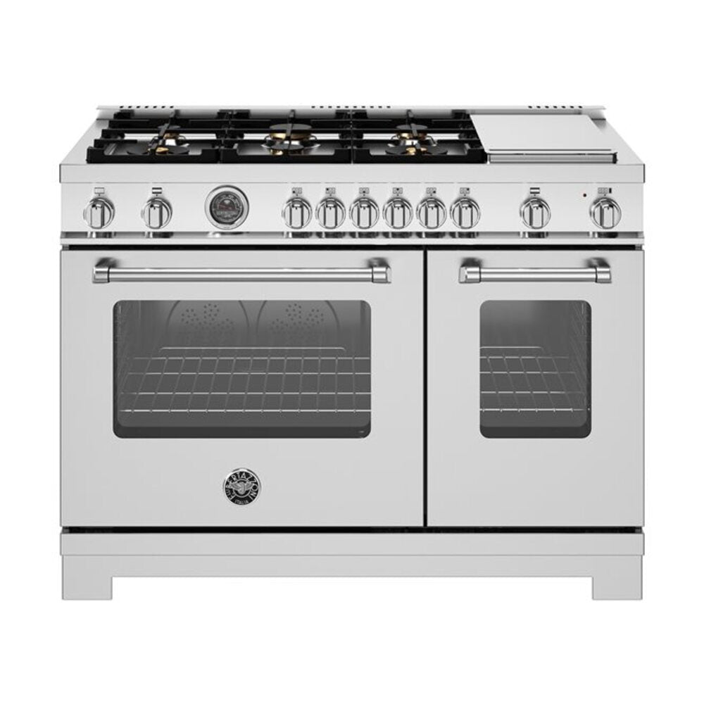 Bertazzoni-MAS486BTFGMXT-48 inch All Gas Range, 6 Brass Burner and Griddle