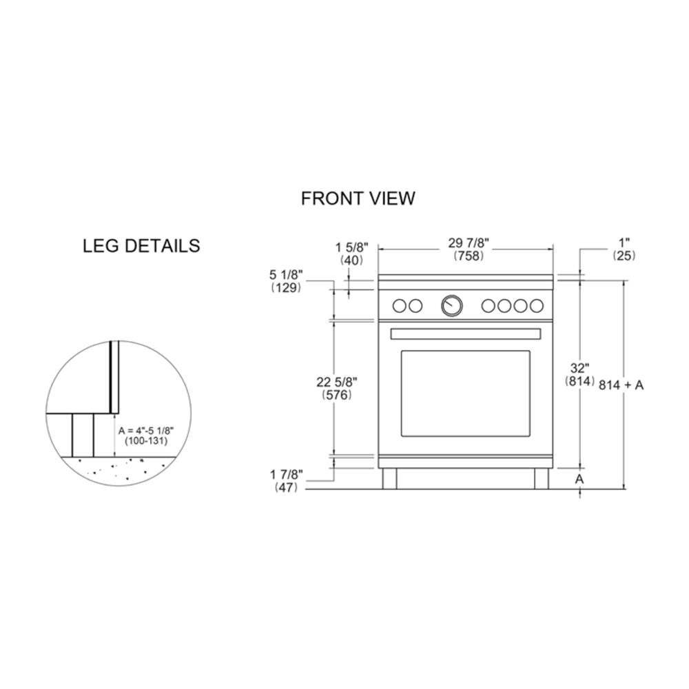 Bertazzoni-PRO304IFEPART-dimensions