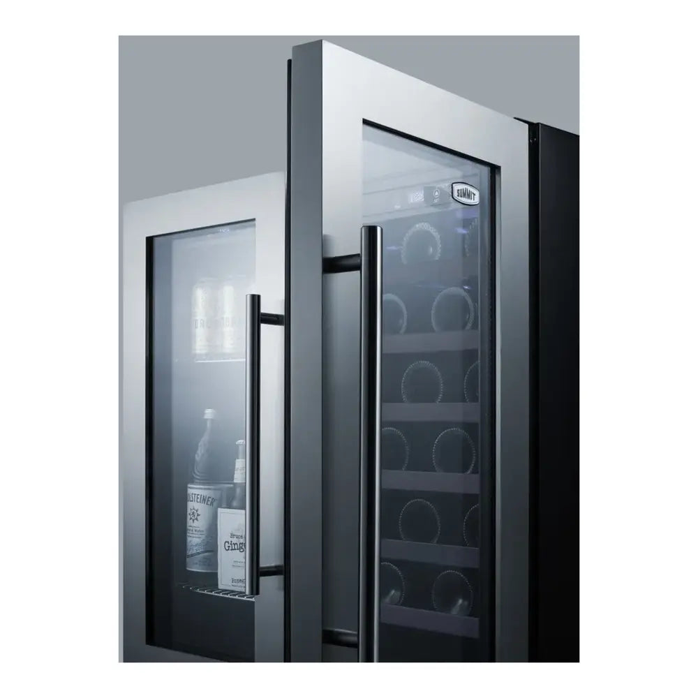 Summit SWBV3067B 30 inch Wine/Beverage Center with 5.8 cu. ft. Capacity, Factory Installed Lock, LED Lighting, Glass Door, in Stainless Steel