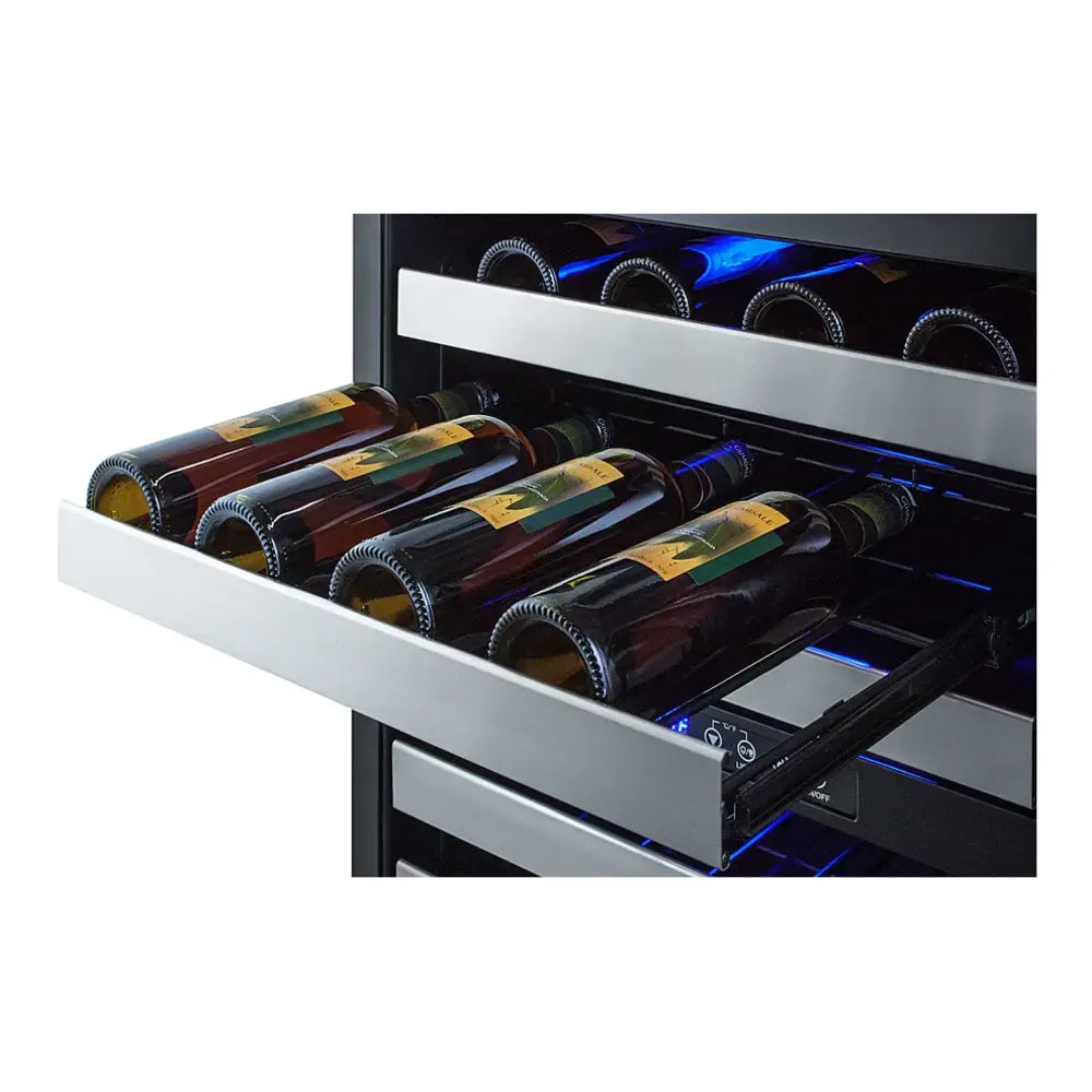 Summit SWC532BLBISTCSS rack out with sample storage demo