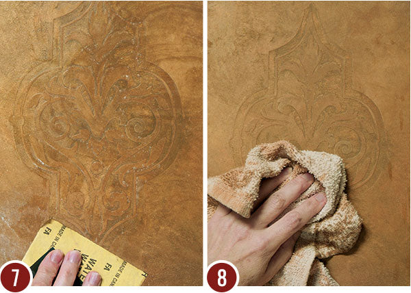 Decorative Wall Art Stencil Tutorial: Paint a Embossed Leather Look with Wall Art Stencils