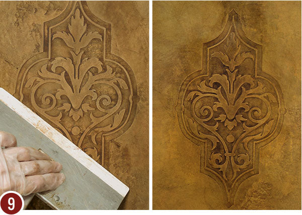 Decorative Wall Art Stencil Tutorial: Paint a Embossed Leather Look with Wall Art Stencils
