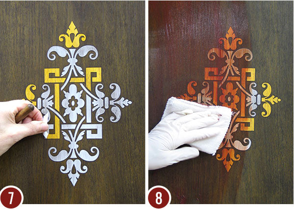 How to Stencil Faux Inlaid Wood Designs - Decorative Wall Finish & Painting Tutorial