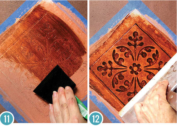 How to Stencil: Old World Faux Pressed Metal Decorative Finish