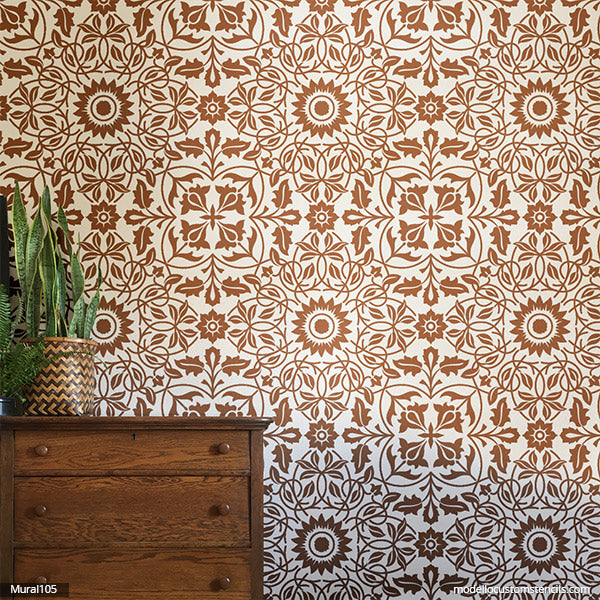 NEW! Botanica Flower Wall Mural Stencil