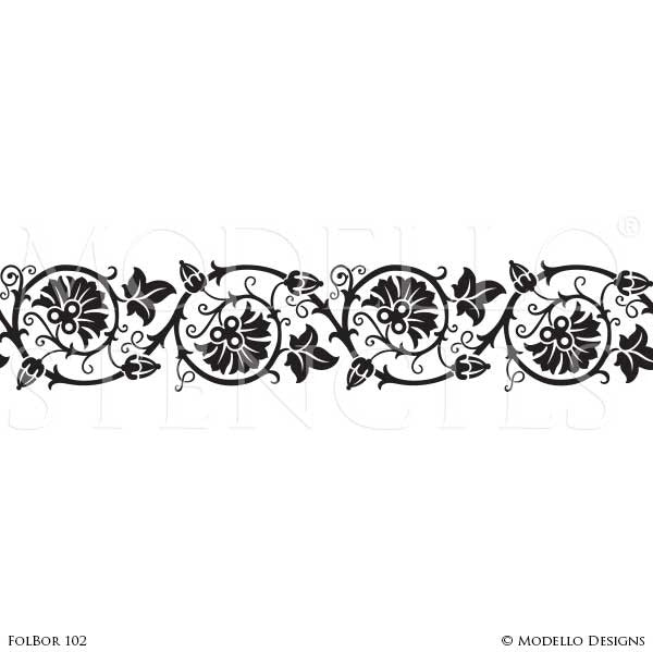 Custom Border Stencils For Painting Ceiling Designs Wall Borders Modello Designs