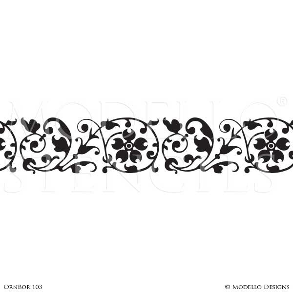 Custom Border Stencils For Painting Ceiling Designs Wall Borders