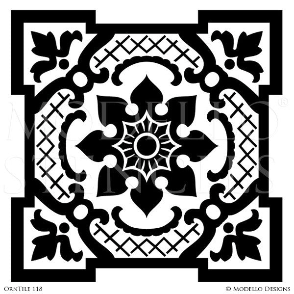 Custom Tile Stencils for Painting Floors - Floor Tile Pattern Stencil –  Modello® Designs