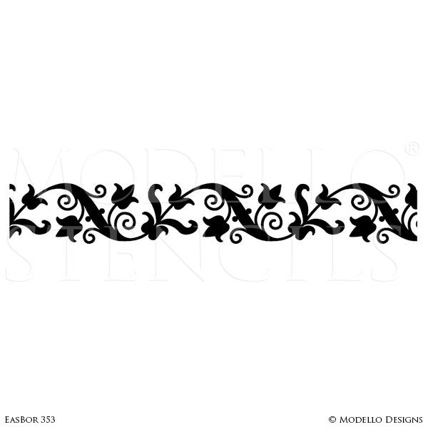 Flower Border Design For Wall Painting / This sunflower wall stencil