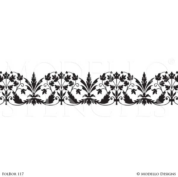 #1007 Valencia Floral Border Stencil