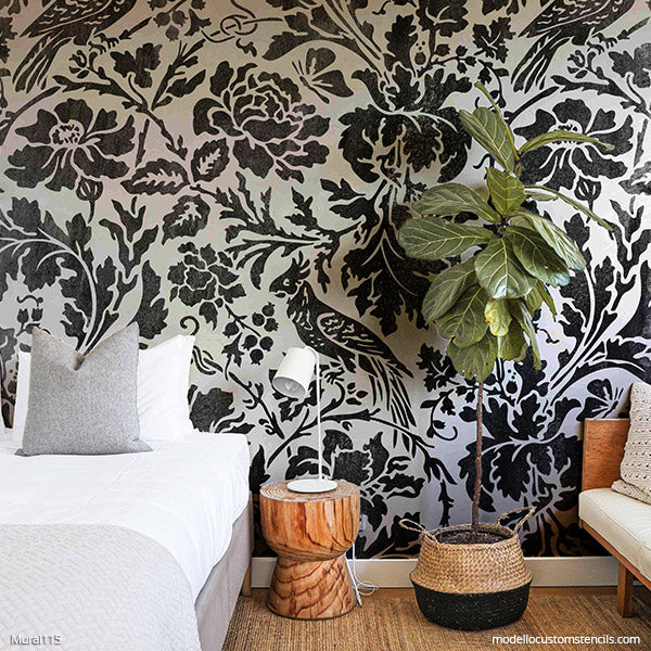 Large Wall Mural Stencils For Painting Diy Wall Art Feature Wall Modello Designs