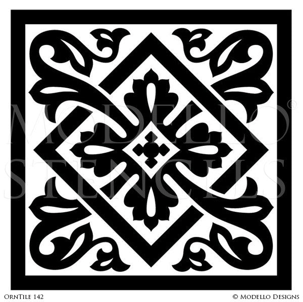 Custom Tile Stencils for Painting Floors - Floor Tile Pattern Stencil –  Modello® Designs