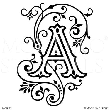 Monogram Wall Art - Custom Lettering Stencils from Modello Designs ...