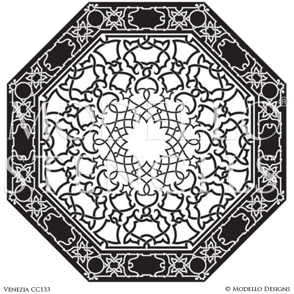 Andalusia La Mezquita Tile Mandala Stencil Paint Stencils for