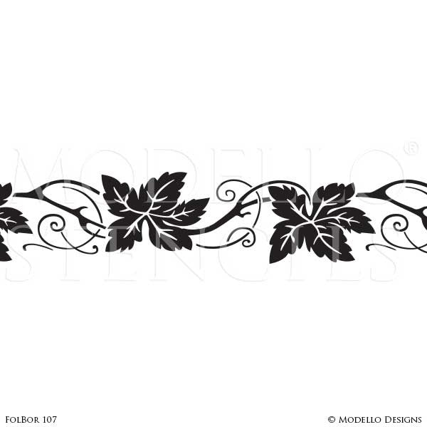 Ornate Persian Border Stencil Flower and Vine Template — Stencil Me Pretty