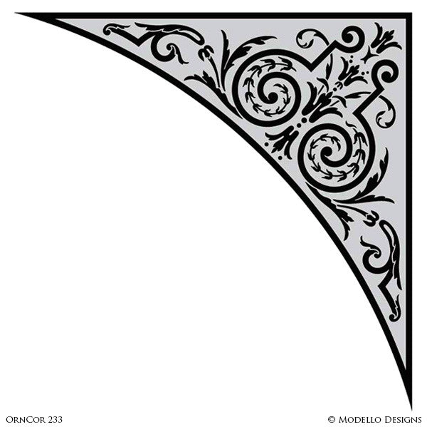 Custom Corner Stencils - Ceiling Corner Patterns - Wall Corners