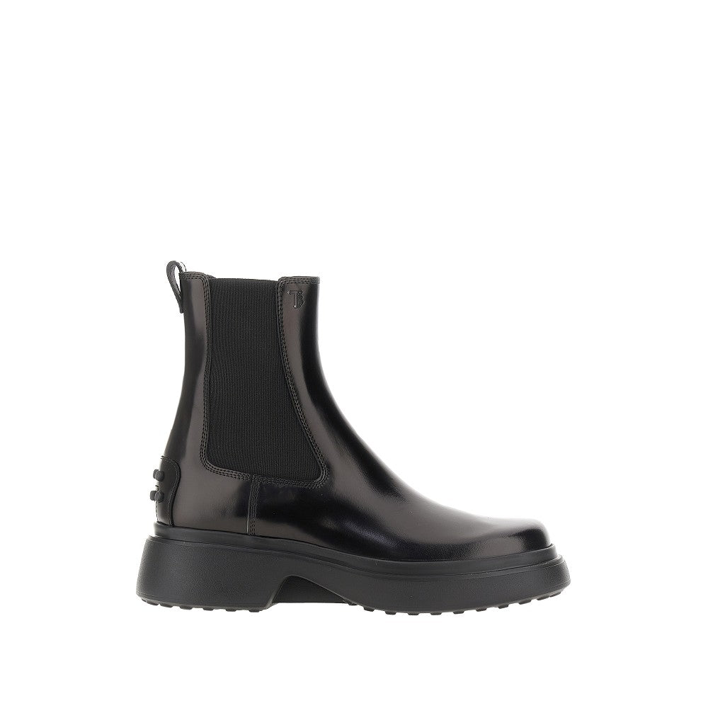 Tod's Brushed Leather Chelsea Boots In Black