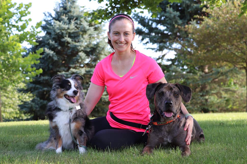 Patch, Allison and Denver love a run together