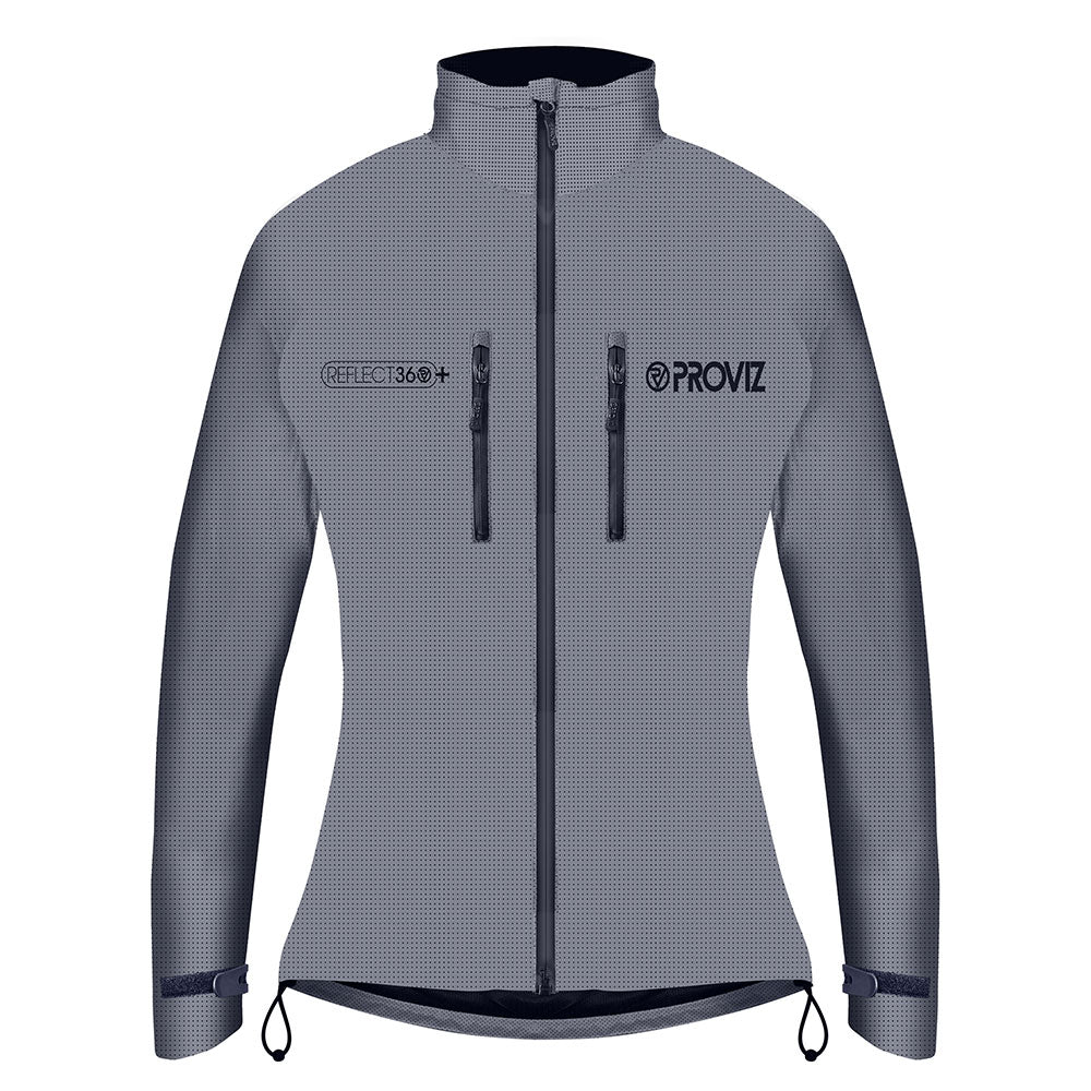 An image of Fully Reflective Enhanced Waterproof Cycling Jacket - Women's - 10 - Proviz - Re...