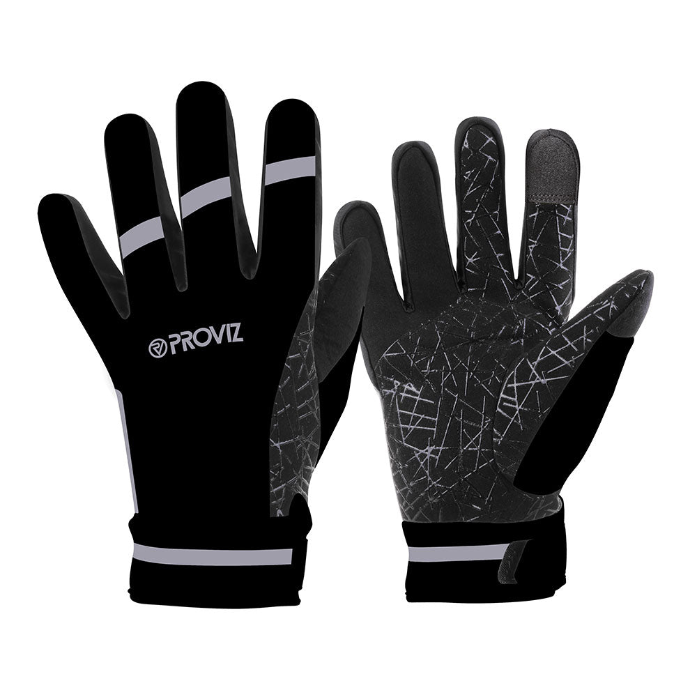 An image of Waterproof Cycling Gloves - Unisex - Medium - Proviz - Classic - Black - Gift fo...
