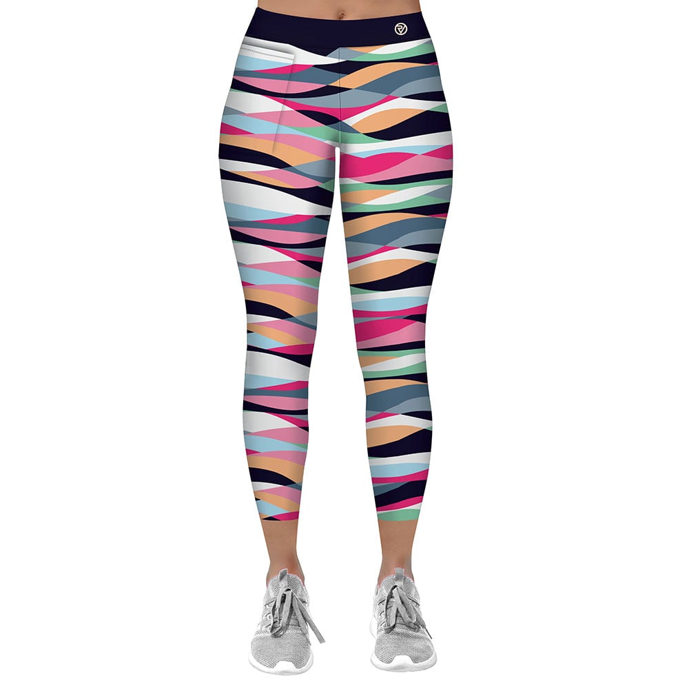 An image of Running 7/8 Length Leggings - Women's - 06 - Proviz - Classic - Multi Colour