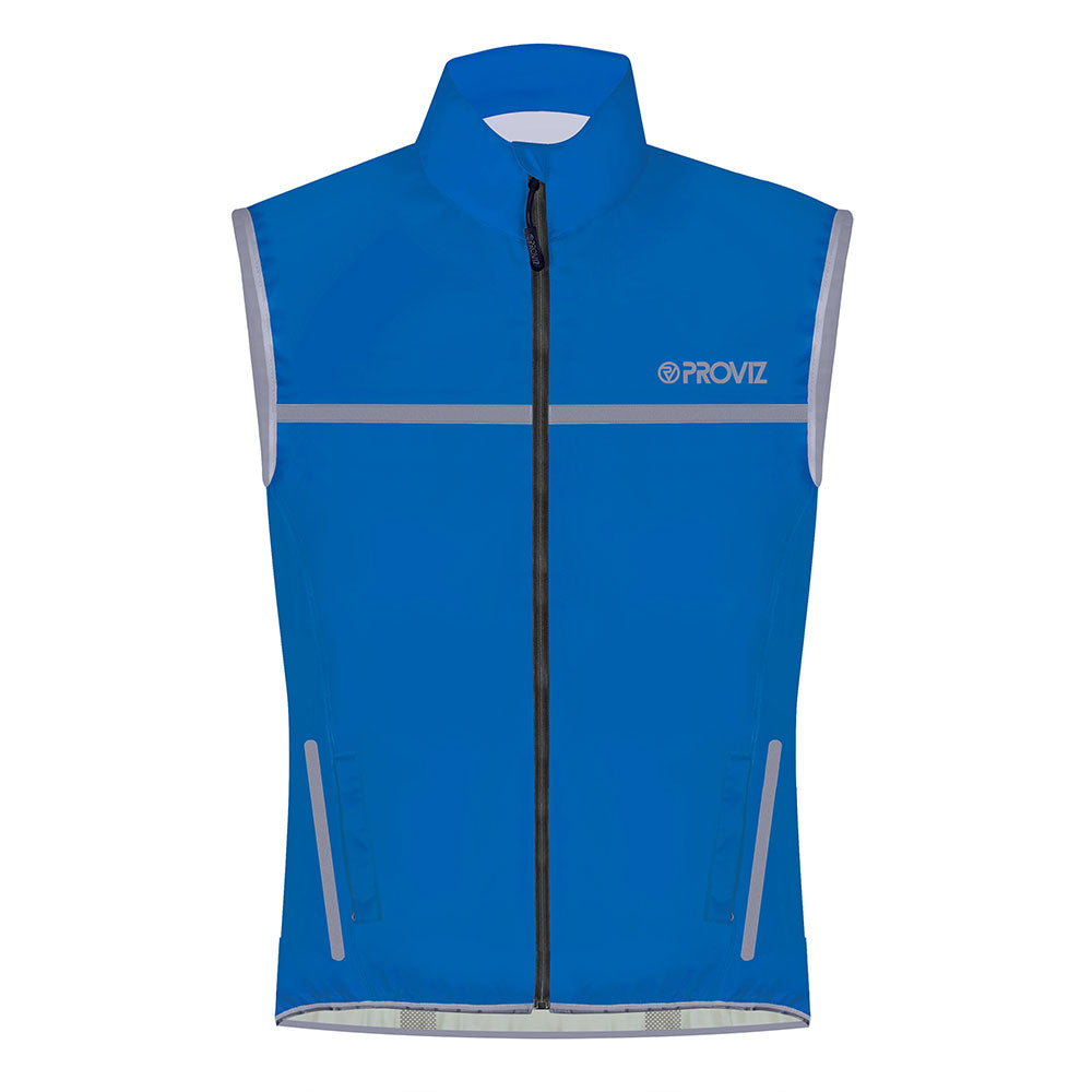 An image of Hi Visibility Running Vest - Waterproof - Men's - XL - Proviz - Classic - Blue