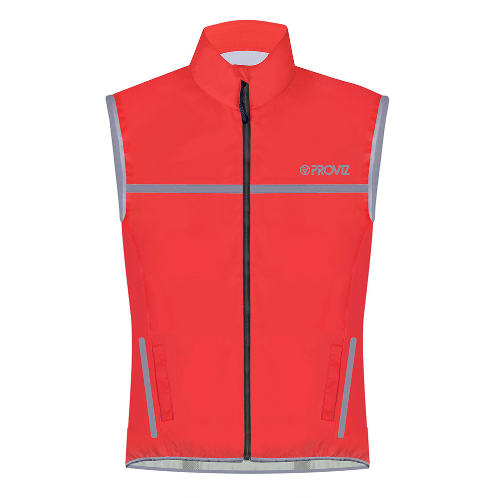An image of Hi Visibility Running Vest - Waterproof - Men's - XL - Proviz - Classic - Red