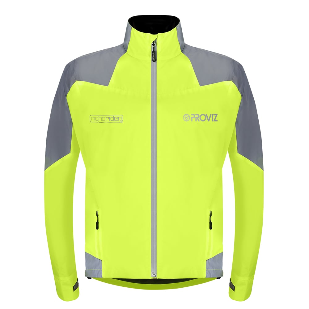 An image of Cycling Reflective & Waterproof Jacket - Men's - 5XL - Proviz - Nightrider - Yel...