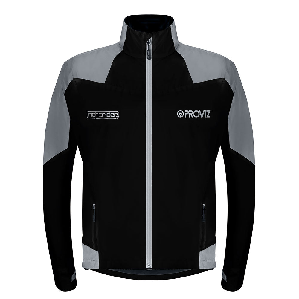 An image of Cycling Reflective & Waterproof Jacket - Men's - Medium - Proviz - Nightrider - ...